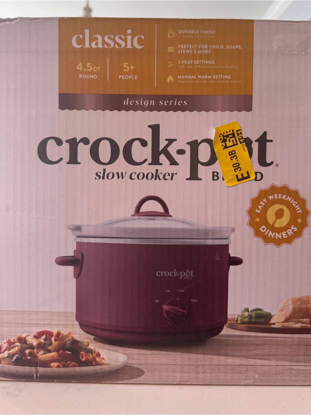 Classic Slow Cooker in Plum with White Lid Accents